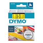 Dymo originál páska do tlačiarne štítkov, Dymo, 43618, S0720790, čierny tlač/žltý podklad, 7m, 6mm,