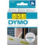 Dymo originál páska do tlačiarne štítkov, Dymo, 45018, S0720580, čierny tlač/žltý podklad, 7m, 12mm