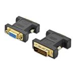 Ednet DVI adapter, DVI(24+5) - HD15 M/F, DVI-I dual link, bl, gold 84523