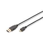 Ednet USB 2.0 connection cable, type A - micro B M/M, 1.8m, USB 2.0 conform, gold, bl 84200