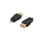 Ednet USB adapter, type micro B - A M/F, USB 2.0 conform, gold, bl