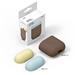 Elago Airpods Silicone Duo Case - Dark Brown/Blue,Yellow EAPDO-DBR-PBLYE