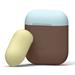 Elago Airpods Silicone Duo Case - Dark Brown/Blue,Yellow EAPDO-DBR-PBLYE