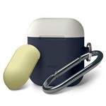 Elago Airpods Silicone Duo Hang Case - Jeans Indigo/ White, Yellow EAPDH-JIN-CWHYE