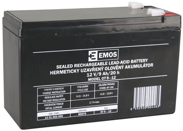 Emos baterie SLA 12V/9Ah, Faston 6.3 (250) 1201002900