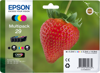 Epson 29 Multipack - 4-balení - černá, žlutá, azurová, purpurová - originál - inkoustová cartridge C13T29864010