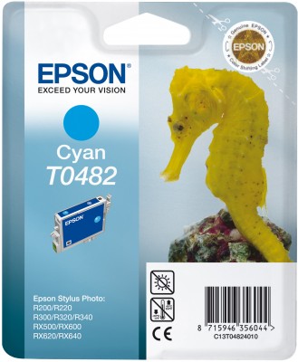 Epson originál ink C13T048240, cyan, 430str., 13ml, Epson Stylus Photo R200, 220, 300, 320, 340, RX C13T04824010