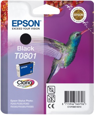 Epson originál ink C13T08014011, black, 7,4ml, Epson Stylus Photo PX700W, 800FW, R265, 285, 360, RX