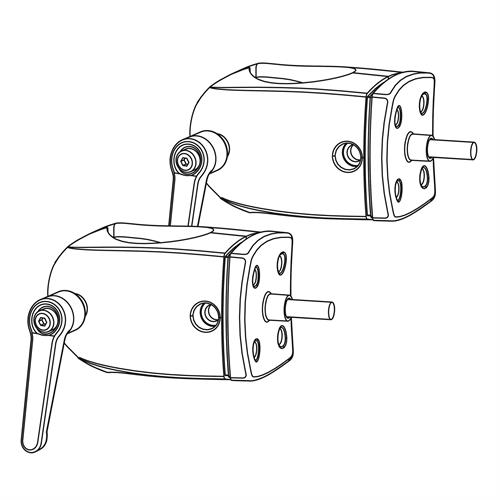 ERGOTRON DS100 OUTBOARD POLE CLAMPS, úchytky pro lištu ke spojení dvou držáků 60-443-200