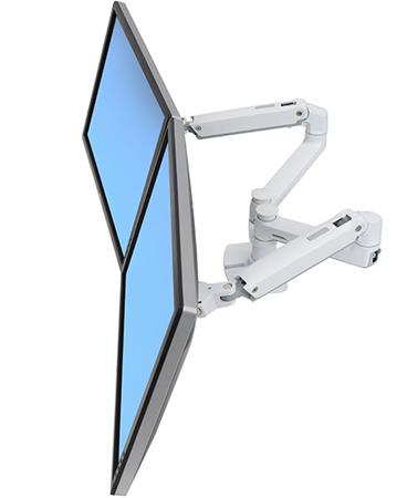 ERGOTRON LX Dual Side-by-Side Arm, stolní ramena pro 2 lcd. max. 27", flexibilní , bílé 45-491-216