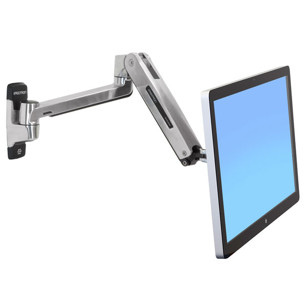 ERGOTRON LX HD Sit-Stand Wall Mount LCD Arm, Polished, velmi flexibilní rameno na zeď až 46" 45-383-026