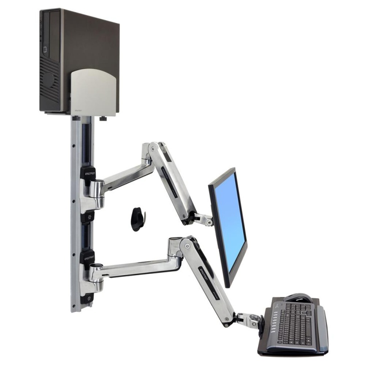 ERGOTRON LX SIT STAND WALL MOUNT SYSTEM, systém držáků na zeď, monitor (all in one), PC, klávesnice, myš 45-358-026