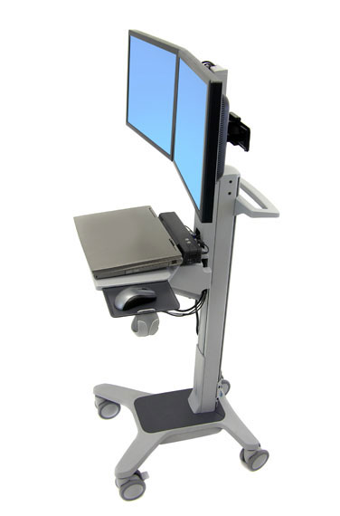 ERGOTRON Neo-Flex® Dual WideView WorkSpace, pojízdný multifunkční vozík, uchycení pro dva monitory 24-194-055