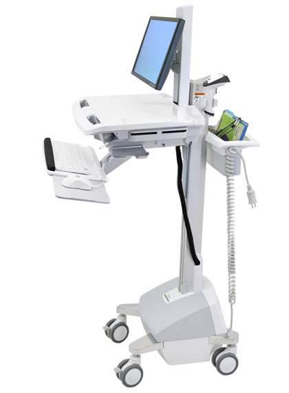 ERGOTRON StyleView® Cart with LCD Pivot, LiFe Powered, pojízdný vozík s napájením, držák pro LCD, klávesnice SV42-6302-2