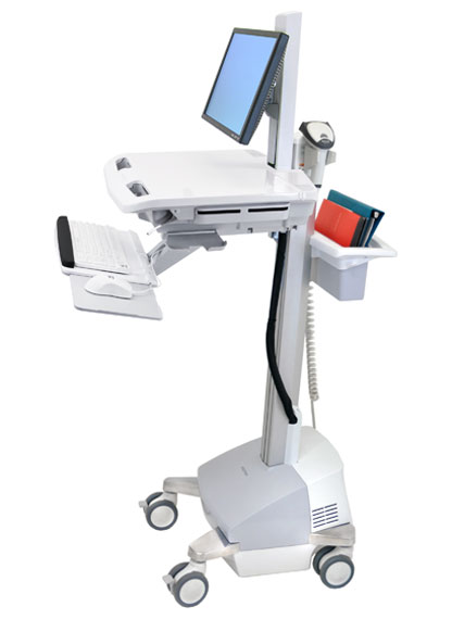 ERGOTRON StyleView® Cart with LCD Pivot, SLA Powered, pojízdný vozík s napájením, držák pro LCD, klávesnice, SV42-6301-2