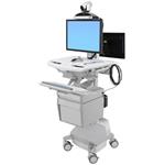 ERGOTRON StyleView® Telemedicine Cart, Back-to-Back Monitor, Powered, pojízdný stojan, NTB/LCD, Klávesnice, SV44-57T1-2