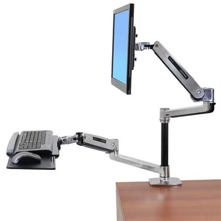 ERGOTRON WF-LX, POLISHED, WorkFit-LX, Sit-Stand Desk Mount System, stolní držák pro monitor (max 42") a kláve 45-405-026