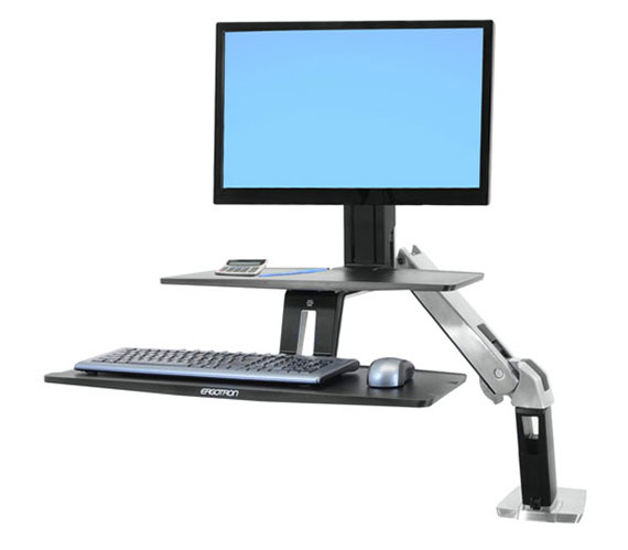 ERGOTRON WorkFit-A with Suspended Keyboard, HD, 5" and WS, Polished Aluminum,stol.drř./prac. stanice/monitor, 24-391-026