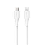 eSTUFF INFINITE Super Soft USB-C to Lightning Cable to Cable MFI 2m, 100% recyklovaný, bílá 5715063032244