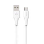 eSTUFF INFINITE Super Soft USB-C to USB-A Cable, 2m, 100% recyklovaný, bílá 5715063042311