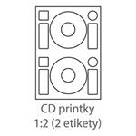 etikety ECODATA Samolepiace 2xCD-KRUH univerzálne biele 2ks/A4 (100 listov A4/bal.) ECO-2CD-KRUH-100