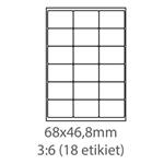 etikety ECODATA Samolepiace 68x46,8 univerzálne biele 18ks/A4 (100 listov A4/bal.) ECO-06804680