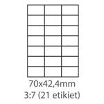 etikety ECODATA Samolepiace 70x42,4 univerzálne biele 21ks/A4 (100 listov A4/bal.) ECO-07004200