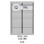 etikety ECODATA Samolepiace 97x11 mm univerzálne biele 50ks/A4 (1000 listov A4/bal.) ECO-97x11-1000