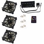 EUROCASE ventilátor RGB 120mm (FullControl spot Led), set 3ks + controller FAN-rgbFS2418-3