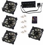 EUROCASE ventilátor RGB 120mm (FullControl spot Led), set 4ks + controller FAN-rgbFS2418-4