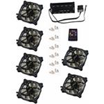 EUROCASE ventilátor RGB 120mm (FullControl spot Led), set 6ks + controller FAN-rgbFS2418-6