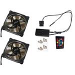 EUROCASE ventilátor RGB 120mm (Ring type), set 2ks + controller FAN-rgbSR2415-2