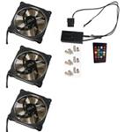 EUROCASE ventilátor RGB 120mm (Ring type), set 3ks + controller FAN-rgbSR2415-3