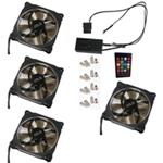 EUROCASE ventilátor RGB 120mm (Ring type), set 4ks + controller FAN-rgbSR2415-4