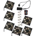 EUROCASE ventilátor RGB 120mm (Ring type), set 6ks + controller FAN-rgbSR2415-6