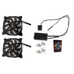 EUROCASE ventilátor RGB 120mm (spot Led), set 2ks + controller FAN-rgbSS2414-2