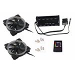 EUROCASE ventilátor RGB 120mm (Turbine blade, FullControl Led), set 2ks + controller FAN-rgbFR2417-2