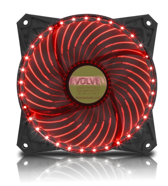 EVOLVEO ventilátor 120mm, LED 33 bodů, červený FAN12RD33