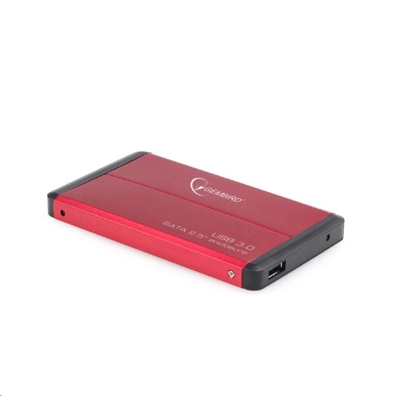 Externý obal pre 2,5" SATA HDD USB 3.0 červený, GEMBIRD EE2-U3S-2-R