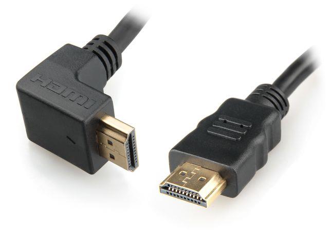 Gembird HDMI - HDMI male-male kábel (pozlátené konektory) 4.5m s 90° konektorom CC-HDMI490-15