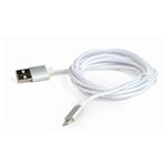 GEMBIRD Kabel CABLEXPERT USB 2.0 Lightning (IP5 a vyšší) nabíjecí a synchronizační kabel, opletený, CCB-mUSB2B-AMLM-6-S