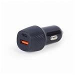 GEMBIRD Nabíječka do auta, 1x USB, 1xUSB-C, rychlo-nabíječka, QC3.0, 18 W, černá TA-U2QC3-CAR-02