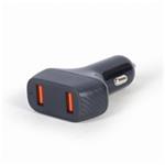 GEMBIRD Nabíječka do auta, 2x USB, rychlo-nabíječka, QC3.0, 36 W, černá TA-U2QC3-CAR-01