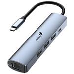 GENIUS hub UH-545, USB-C na 3x USB 3.0 + 15W USB-C + RJ45, šedá 31240004400