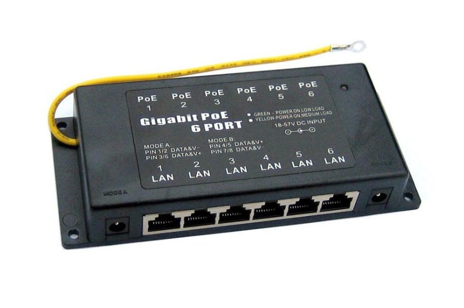 Gigabitový stíněný 6-portový pasivní POE panel POE-PAN6-GB