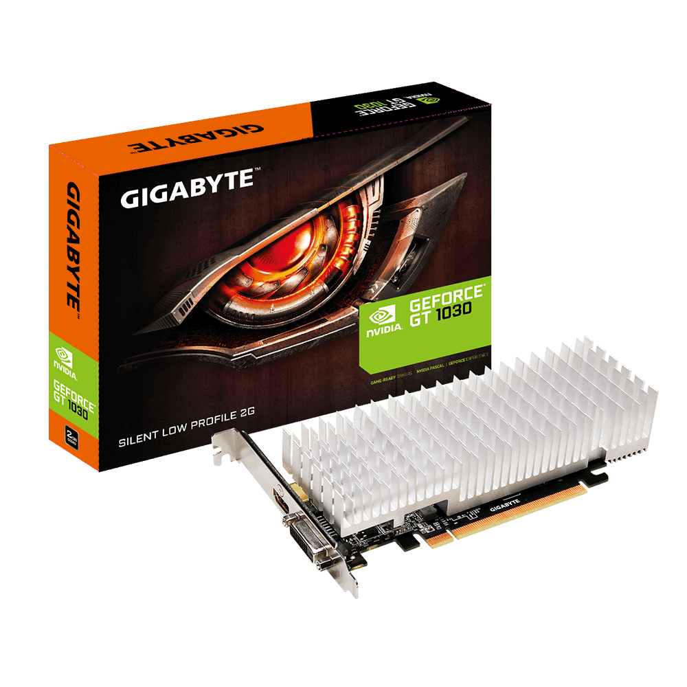 Gigabyte GeForce GT 1030 Silent Low Profile 2G, 2GB, DVI/HDMI GV-N1030SL-2GL