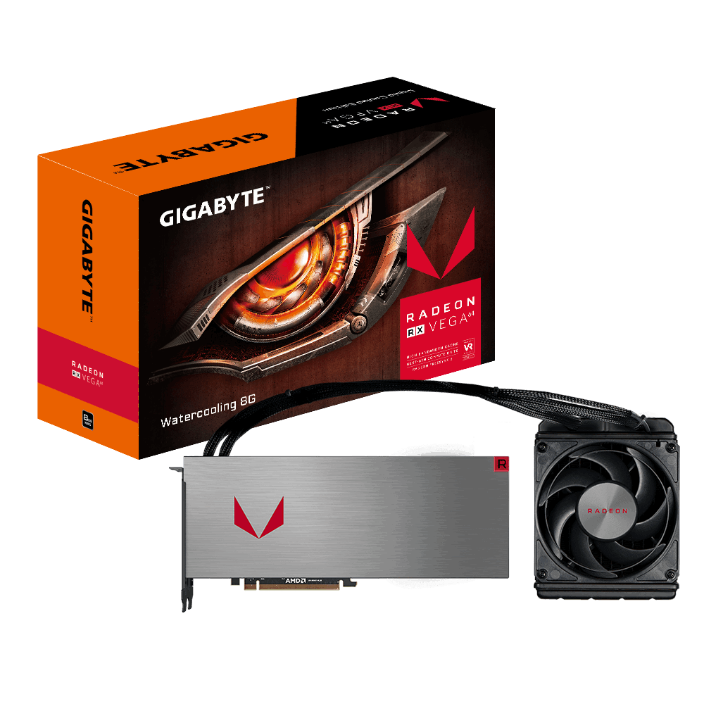 Gigabyte Radeon RX VEGA 64 8G Watercooling, 8 GB, DP1.4*3, HDMI 2.0b*1, GV-RXVEGA64X-8GD-B