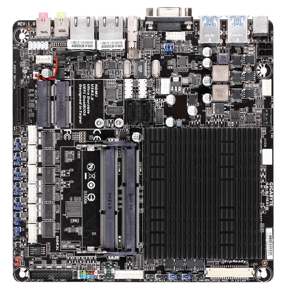 GIGABYTE základní deska N3160TN/ Quad-Core Celeron® N3160 (1.6 GHz)/ Intel N3160/ 2xDDR3L 1600MHz/ VGA/ Mini- GA-N3160TN