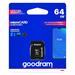 GOODRAM microSDXC karta 64GB M1AA (R:100/W:10 MB/s), UHS-I Class 10, U1 + Adapter M1AA-0640R12