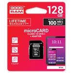 GOODRAM Pamäťová karta Micro SDXC 128GB Class 10 UHS-I + Adaptér M1AA-1280R12